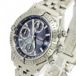 Pre Owned Breitling Blue Stainless Steel Chronomat Men's Wristwatch 40MM