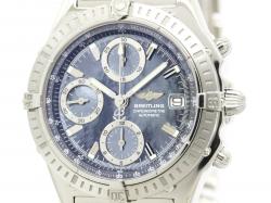 Pre Owned Breitling Blue Stainless Steel Chronomat Men's Wristwatch 40MM