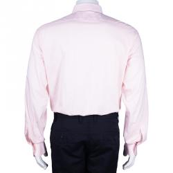 Pre Owned Brioni Men's Light Pink Cotton Shirt L