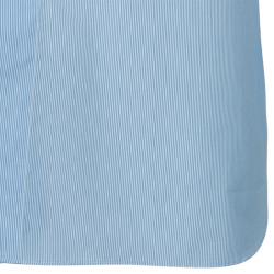 Pre Owned Brioni Men's Light Blue Pinstripe Cotton Shirt L