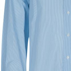 Pre Owned Brioni Men's Light Blue Pinstripe Cotton Shirt L