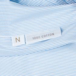 Pre Owned Brioni Men's Light Blue Pinstripe Cotton Shirt L