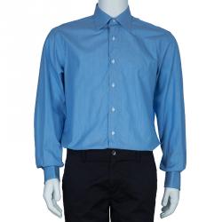 Pre Owned Brioni Men's Light Blue Cotton Shirt M