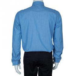 Pre Owned Brioni Men's Light Blue Cotton Shirt M