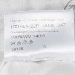 Brioni Grey Wool Roman Style Regular Fit Trousers 4XL