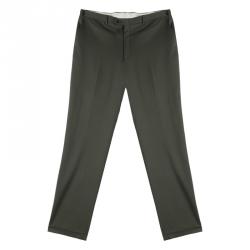 Brioni Olive Green Roman Style Wool Trousers 4XL