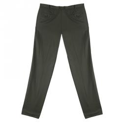 Brioni Olive Green Roman Style Wool Trousers 4XL