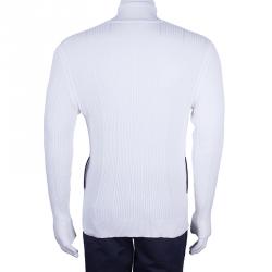 Brioni Men's White Rib Knit Cardigan M