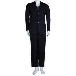 مملوكة مسبقًا Brioni Navy Blue and Black Striped Suit S