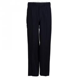 مملوكة مسبقًا Brioni Navy Blue and Black Striped Suit S