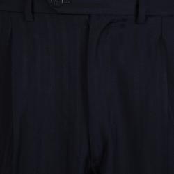 مملوكة مسبقًا Brioni Navy Blue and Black Striped Suit S