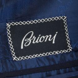 مملوكة مسبقًا Brioni Navy Blue and Black Striped Suit S