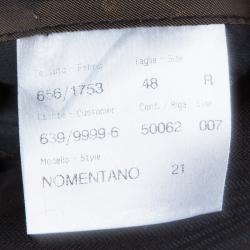 مملوكة مسبقًا بذلة بريوني بني داكن مخططة M