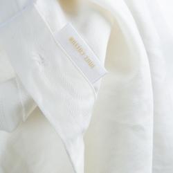 Brioni Off-White Herringbone Striped Long Sleeve Buttondown Cotton Shirt M