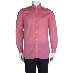 Pre Owned Brioni Pink Long Sleeve Buttondown Cotton Shirt S