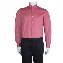 Pre Owned Brioni Pink Long Sleeve Buttondown Cotton Shirt S