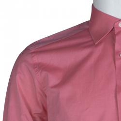Pre Owned Brioni Pink Long Sleeve Buttondown Cotton Shirt S