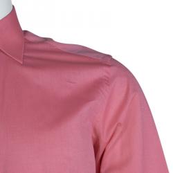 Pre Owned Brioni Pink Long Sleeve Buttondown Cotton Shirt S