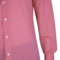 Pre Owned Brioni Pink Long Sleeve Buttondown Cotton Shirt S