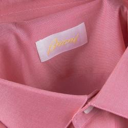 Pre Owned Brioni Pink Long Sleeve Buttondown Cotton Shirt S