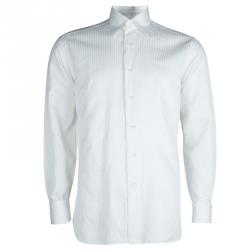 Brioni White Striped Long Sleeve Buttondown Shirt M