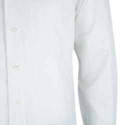 Pre Owned Brioni White Striped Long Sleeve Buttondown Shirt M
