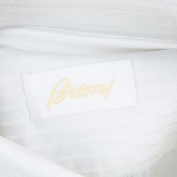 Pre Owned Brioni White Striped Long Sleeve Buttondown Shirt M