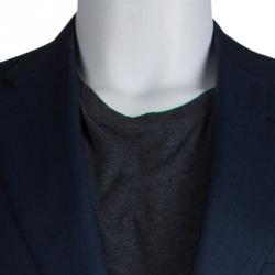 مملوكة مسبقًا بذلة بريوني صوف أزرق مقلمة L