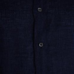 Pre Owned Brioni Indigo Pin Striped Linen Shirt L
