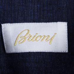 Pre Owned Brioni Indigo Pin Striped Linen Shirt L