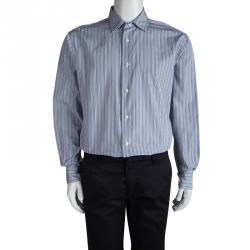 Pre Owned Brioni Multicolor Striped Cotton Long Sleeve Shirt XL