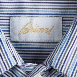 Pre Owned Brioni Multicolor Striped Cotton Long Sleeve Shirt XL