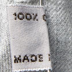 Pre Owned Brioni Whte and Grey Striped Cotton Long Sleeve Button Front Shirt XL