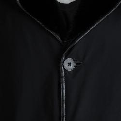 مملوكة مسبقًا جاكيت بيريوني أسود حواف فرو XXXL