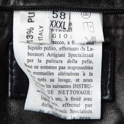 مملوكة مسبقًا جاكيت بيريوني أسود حواف فرو XXXL