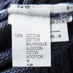 Pre Owned Brunello Cucinelli Blue and White Nautical Striped Cotton Sweater XL