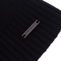 Pre Owned Burberry Black Cashmere Rib Knit Beanie