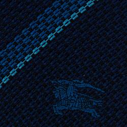 Pre Owned ربطة عنق بربري أزرق ثنائي اللون مخطط