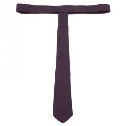 Pre Owned Burberry Red Woven Silk Tie