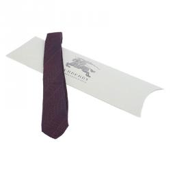 Pre Owned Burberry Red Woven Silk Tie