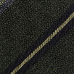 Pre Owned Burberry Olive Green Striped Silk Tie