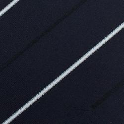 Pre Owned ربطة عنق بربري حرير أزرق داكن وأبيض مخطط