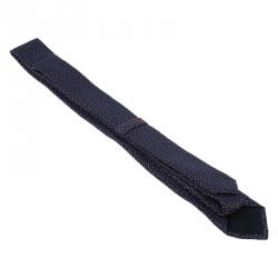 Pre Owned Burberry Purple Two Tone Woven Silk Tie