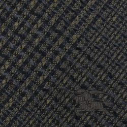 Pre Owned Burberry Green and Grey Check Silk Tie