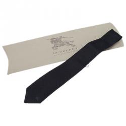 Pre Owned Burberry Black Silk Embroidered Tie