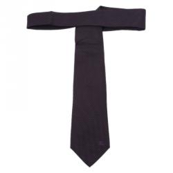 Pre Owned Burberry Purple Polka Dot Silk Tie