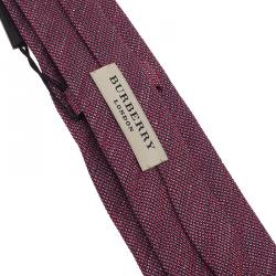 مملوكة مسبقًا ربطة عنق بربري حرير و كتان أحمر داكن