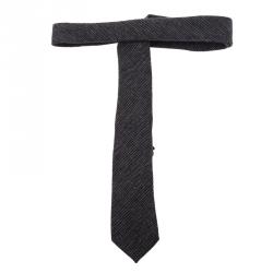 Pre Owned Burberry Grey Cashmere and Wool Blend Tie 