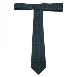 مملوكة مسبقًا Burberry Green Floral Silk Tie 
