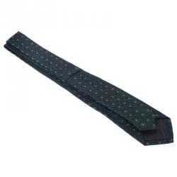 مملوكة مسبقًا Burberry Green Floral Silk Tie 